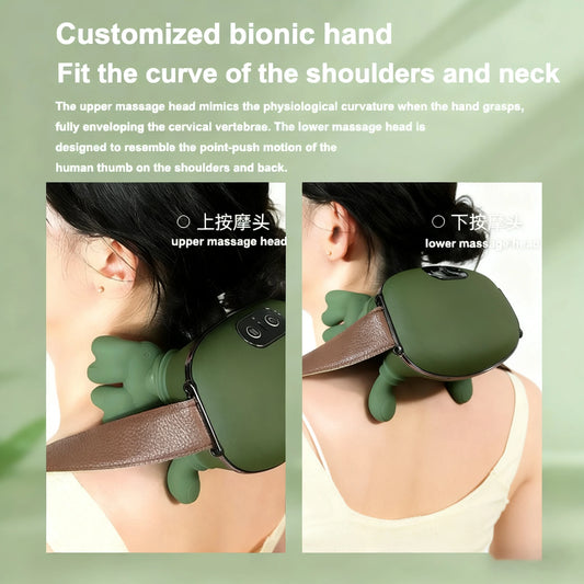 Bionic Neck Shoulder Massager Finger Pressure Heated Back Massagers Electric Kneading Muscles Massage Pillow Neck Waist Leg Body