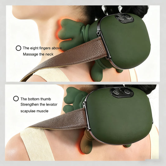 Bionic Neck Shoulder Massager Finger Pressure Heated Back Massagers Electric Kneading Muscles Massage Pillow Neck Waist Leg Body